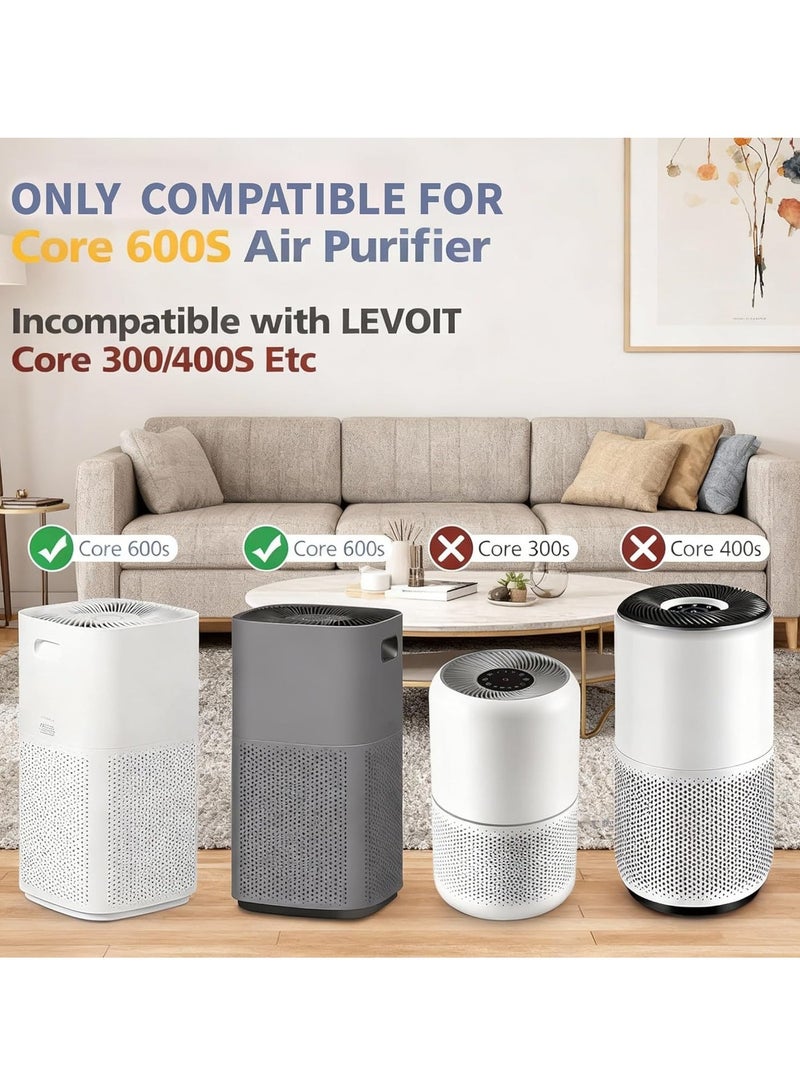 واي آند دي فلتر بديل أصلي لجهاز تنقية الهواء من ليفويتس، فلتر داخلي قابل للاستبدال، فلتر كربون نشط لتنقية الهواء من الغبار ومسببات الحساسية والروائح، فلتر 3 في 1 H13 عالي الكفاءة لإزالة الروائح والغبار وحبوب اللقاح ووبر الحيوانات الأليفة، متوافق مع موديل ليفويتس 600s، فلتر قابل للتغيير، مناسب للمنزل وغرفة النوم والمكتب - Image 2